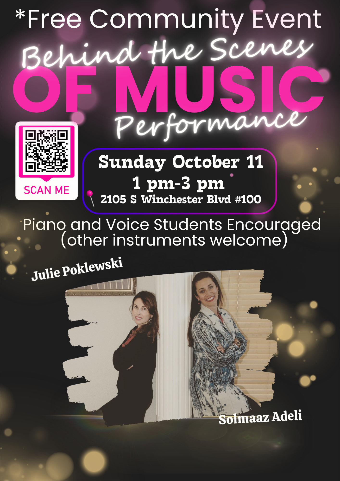 Behind the Scenes of Music Performance event flyer